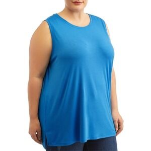 Terra &‎ Sky Blue Sleeveless Tank Top Plus Size Tunic Scoop Neck Casual 2X NWOT